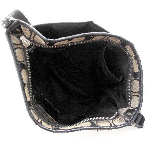 Coach Signature Crossbody monogram gray & Black Shoulder pre owned luxur… - Picture 9 of 11